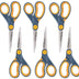 Westcott ?17597 8-Inch Non-Stick Titanium Scissors For Office and Home, Blue/Gray, 6 Pack