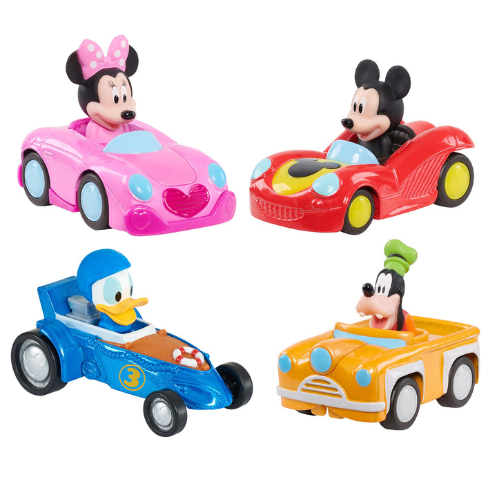 Mickey Mouse Diecast Vehicle 4-Piece Set, Packaging Styles May Vary, Officially Licensed Kids Toys for Ages 3 Up, Exclusive