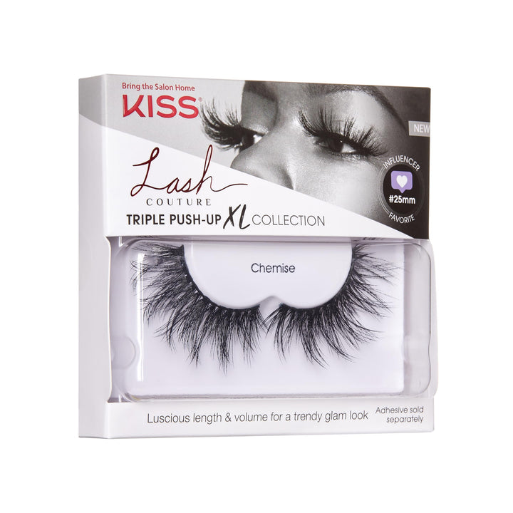 KISS Lash Couture Triple Push-up False Eyelashes, 'Halloween 02', Includes, Contact Lens Friendly, Easy to Apply, Reusable Strip Lashes 1 Pair (Pack of 1) Chemise