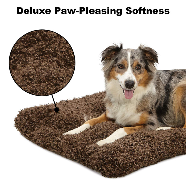 Midwest Homes for Pets Deluxe Dog Beds | Super Plush Dog & Cat Beds Ideal for Dog Crates | Machine Wash & Dryer Friendly, 1-Year Warranty, Cocoa, 36-Inch 35.0"L x 23.0"W x 3.0"Th