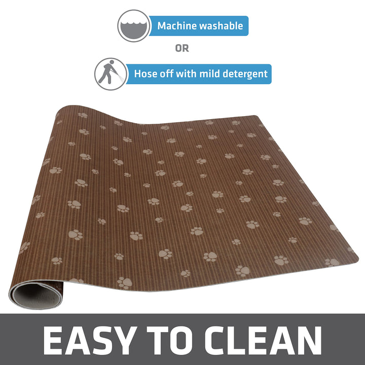 Drymate Dog Crate Mat Liner, Absorbs Urine, Waterproof, Non-Slip, Washable Puppy Pee Pad for Kennel Training - Use Under Pet Cage to Protect Floors, Thin Cut to Fit Design (USA Made) (Brown)(27"x42") 42.0"L x 27.0"W x 0.1"Th Brown