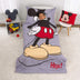 Mickey Mouse Grey, Red, Yellow and Black 4 Piece Toddler Bed Set with Comforter, Fitted Bottom Sheet, Flat Top Sheet, Standard Size Pillowcase Disney Mickey Mouse