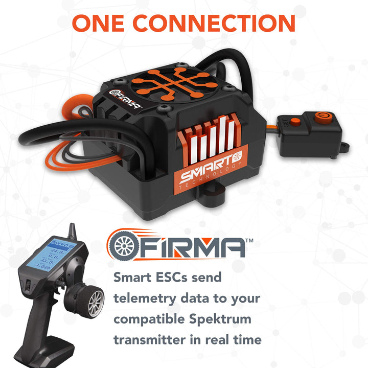 Spektrum Firma 130A Brushless Smart ESC / 1900Kv Sensorless Motor Combo, SPMXSEMC04, Black