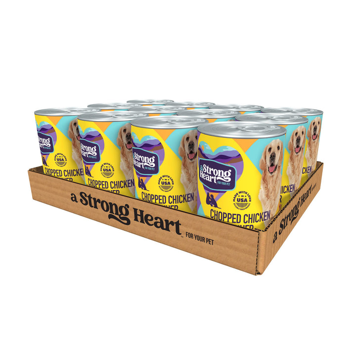 A Strong Heart Wet Dog Food, Chicken & Rice Dinner - 13.2 oz Cans (Pack of 12), Made in The USA with Real Chicken 13.2 Ounce (Pack of 12)