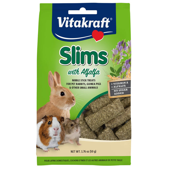 Vitakraft Slims Small Animal Treats - Carrot - Crispy Nibble Stick Treat - 1.76 oz 1.76 Ounce (Pack of 1)