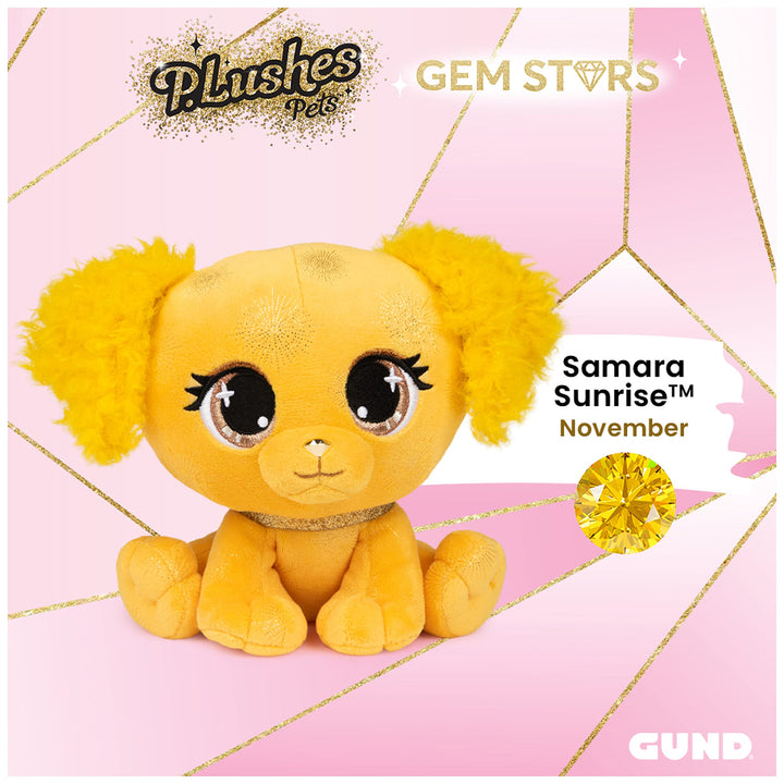 GUND P.Lushes Pets Gem Stars Collection, Samara Sunrise Puppy Stuffed Animal, Yellow/Gold, 6”