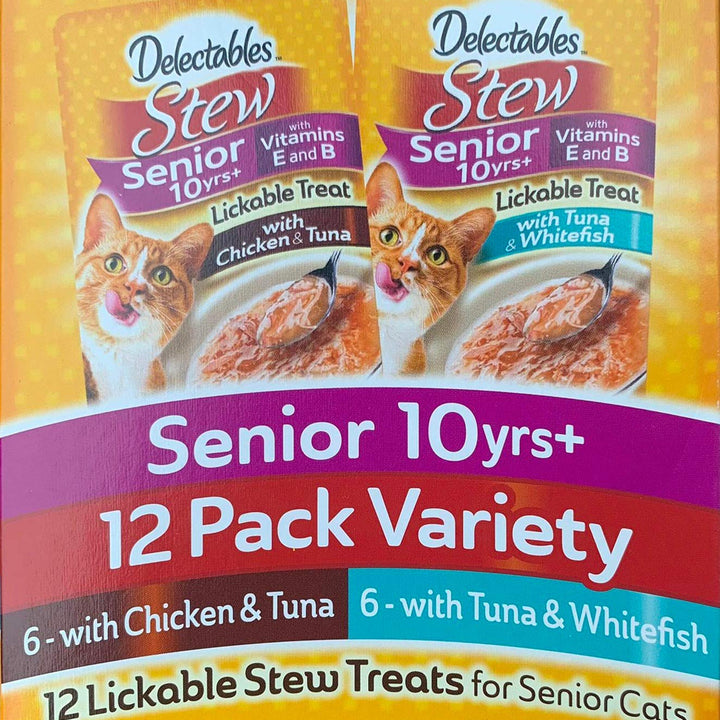 Hartz Delectables Stew Senior Cat Treat Variety Pack, 12 Count