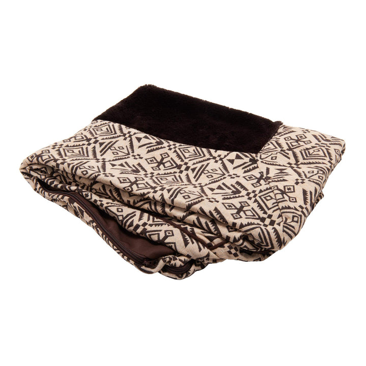 Furhaven Replacement Dog Bed Cover Plush & Southwest Kilim Décor Sofa-Style, Machine Washable - Desert Brown, Large Cover Only 36.0"L x 27.0"W x 0.3"Th (Plush & Southwest Kilim Decor) Desert Brown