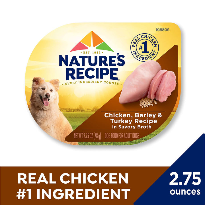 Nature's Recipe Wet Dog Food, Chicken in Broth Recipe, 2.75 Ounce Cup (Pack of 12) Package may vary