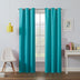 Eclipse Kendall Blackout Curtain, Thermal Insulated Grommet Window Panel, Noise Reducing Curtains for Bedroom, Living Room or Nursery, (1 Panel), 84 in Long x 42 in Wide, Turquoise 84" x 42" Blue Solid