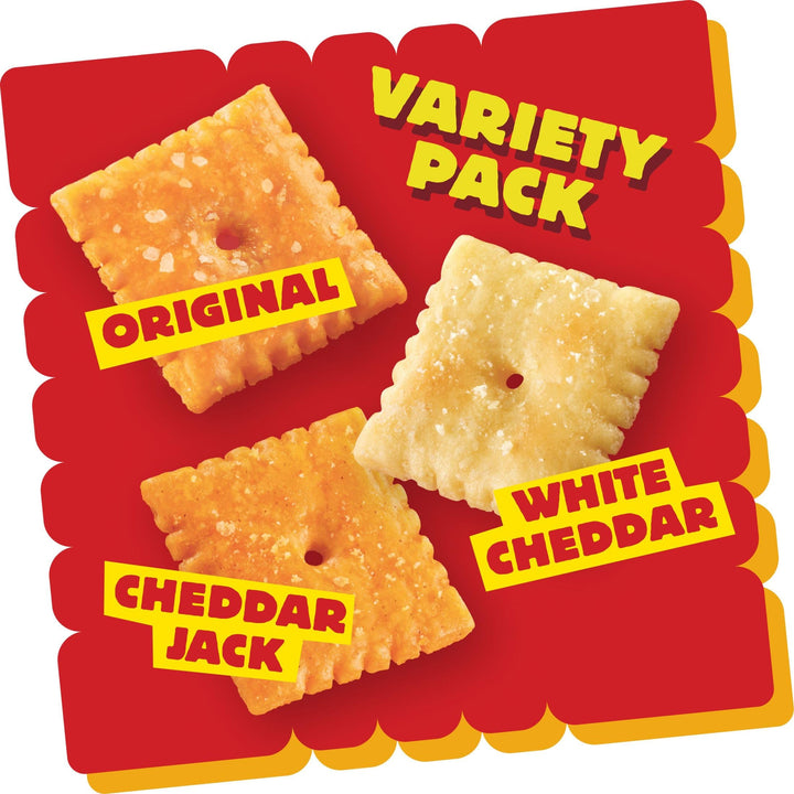 Cheez-It Cheese Crackers, Baked Snack Crackers, Lunch Snacks, Variety Pack, 12.1oz Box (12 Packs) 1.01 Ounce (Pack of 12)