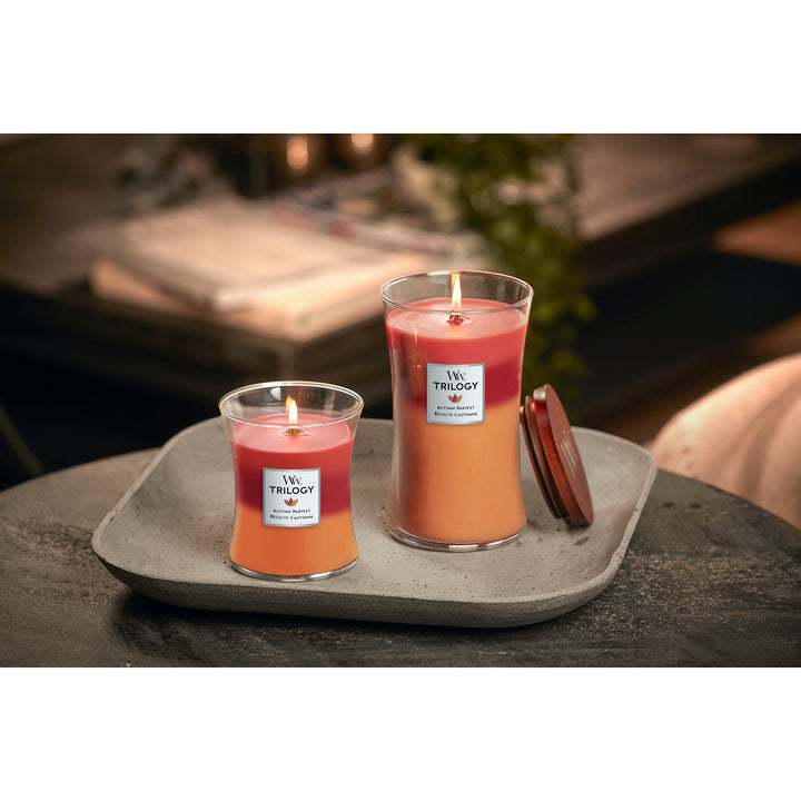 WoodWick Hourglass Candles - Pumpkin Butter and Autumn Harvest Trilogy