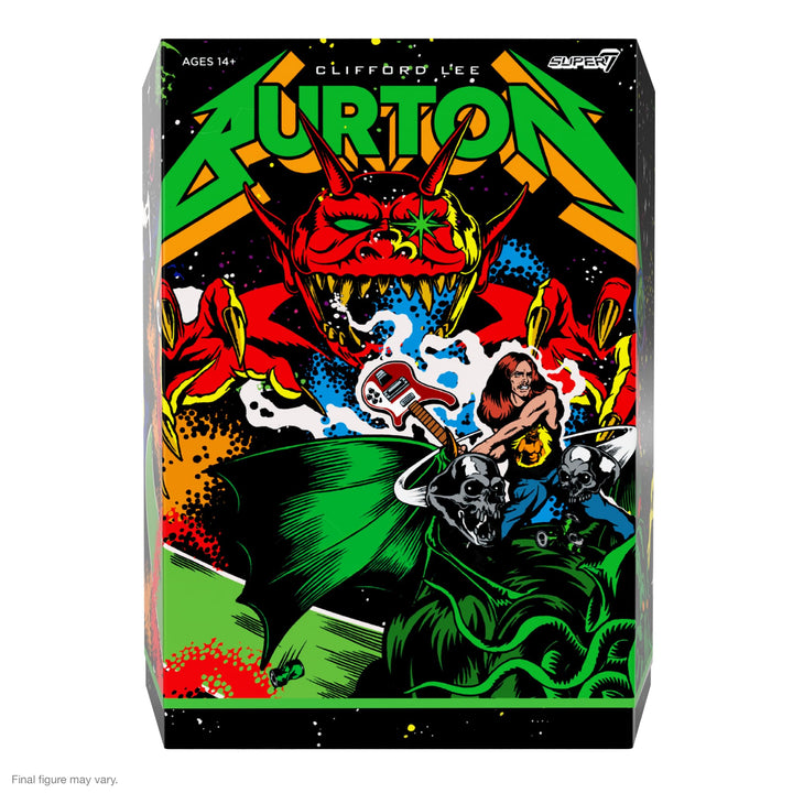 Super7 ULTIMATES! Cliff Burton (Superhero Poster) - 7" Action Figure with Accessories Heavy Metal Collectibles and Retro Toys