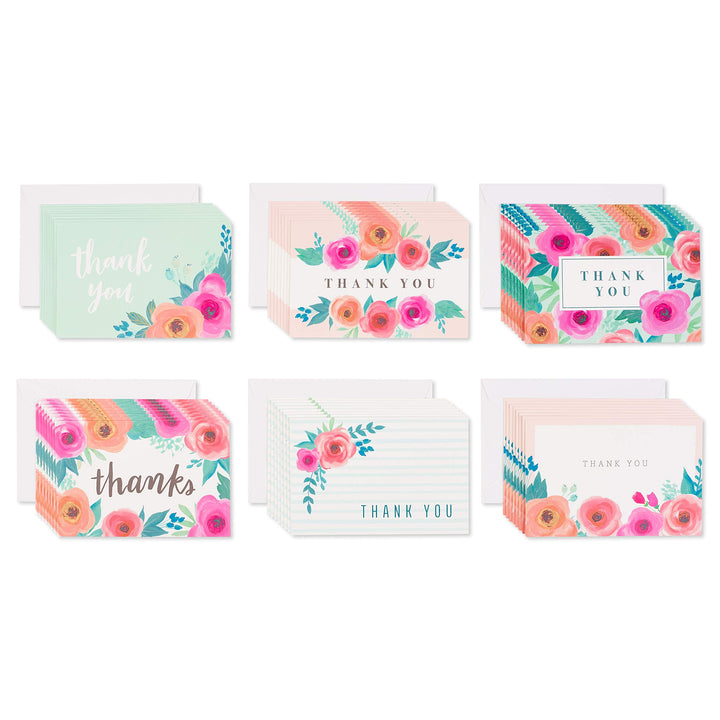 American Greetings Thank You Cards with Envelopes, Floral (48-Count)