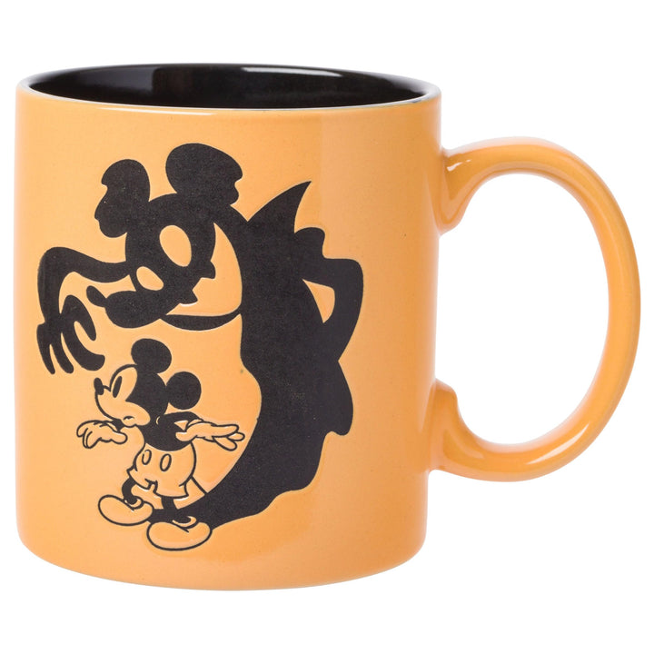 Silver Buffalo Disney Mickey Mouse Halloween Spooky Ghost Shadow Wax Resist Ceramic Mug, 20 Ounces Mickey Ghost