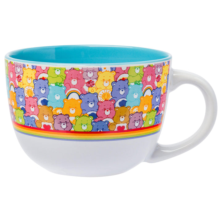 Silver Buffalo Care Bears Oversized Soup Mug Featuring Funshine Bear, Cheer Bear, Good Luck Bear, Bedtime Bear, and Tenderheart Bear, 24 Ounces