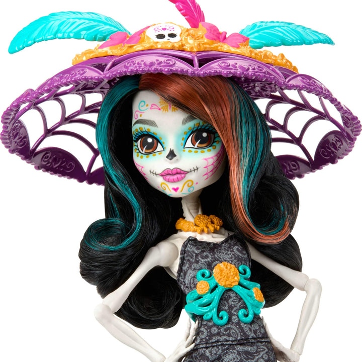 Monster High Doll, Skelita Calaveras Día De Muertos 2024 Howliday Collectible with La Catrina Hat, Papel Picado Dress, and Displayable Packaging