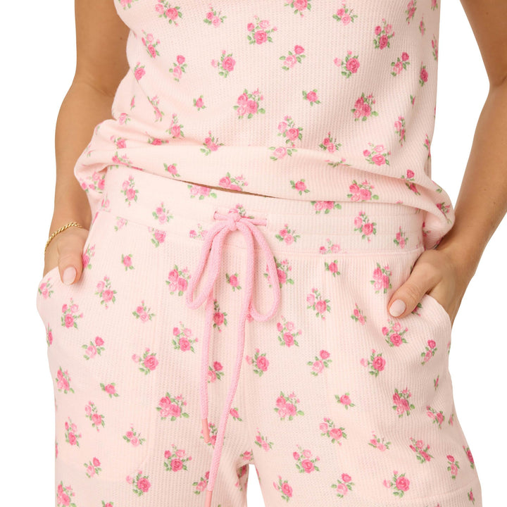 PJ Salvage Women's [ Exclusive] Airy Waffle Pajama 2-Piece Pj Set Small Blush Rose