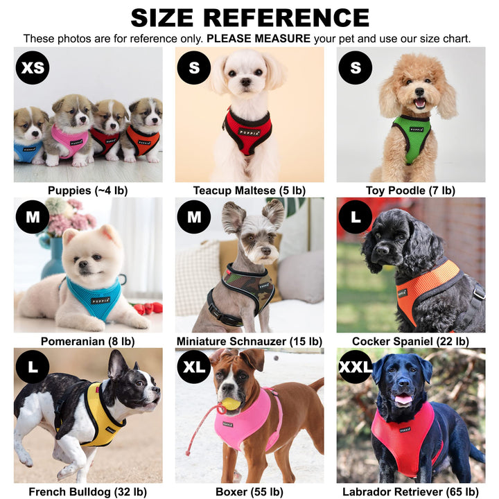 Puppia Soft Dog Harness No Choke Over-The-Head Triple Layered Breathable Mesh Adjustable Chest Belt and Quick-Release Buckle, Black, XX-Large