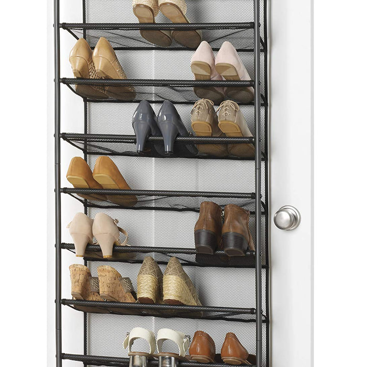 Whitmor 36 Pair Over-The-Door Rack-Gunmetal Gray Shoe Organizer Shoe Rack Gunmetal