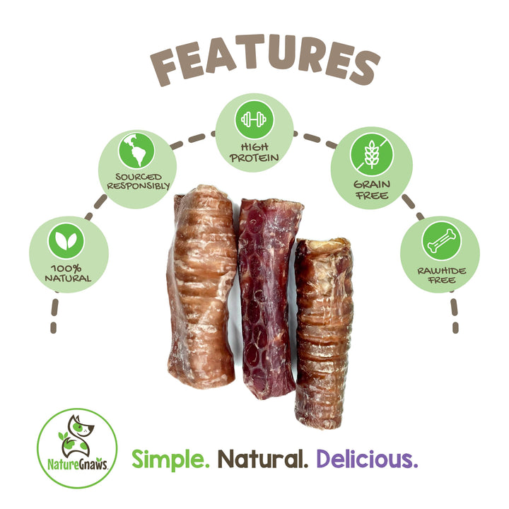 Nature Gnaws USA Smoked Bison Trachea Rings for Dogs (1Lb) – Delicious Grain Free Long Lasting Chew - Premium Natural Dog Chew Bones - Rawhide Free USA Bison 1 Pound (Pack of 1)