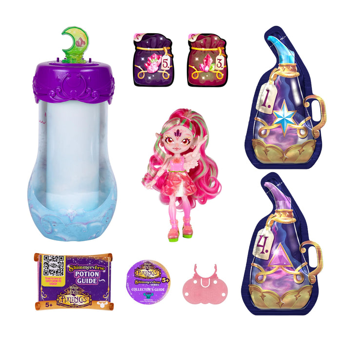 Magic Mixies Pixlings Shimmerverse Series, Create & Mix Magic Potion to Magically Reveal Faye The Fairy Pixling, This Beautiful 6.5" Shimmerverse Pixling Fashion Doll Appears Inside The Potion Bottle