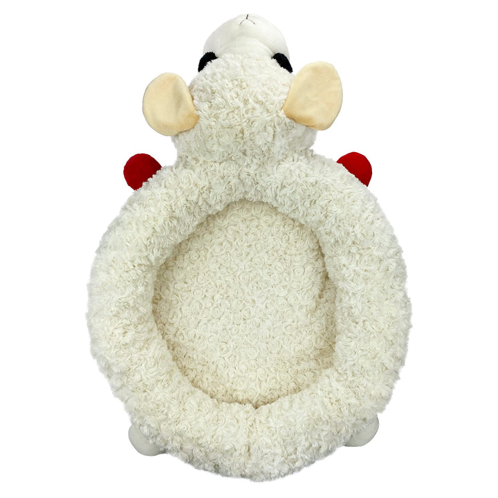Multipet Lamb Chop Bed for Dogs, White, 27.0" L x 18.5" W x 5.5" Th 27.0"L x 18.5"W x 5.5"Th Soft Dog Bed (White)