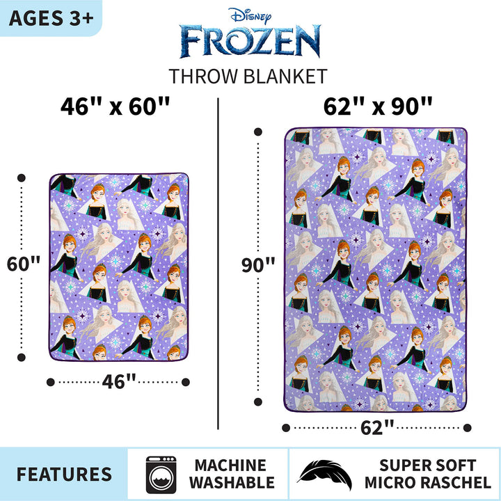 Disney Frozen 2 Kids Bedding Super Soft Plush Throw Blanket, 46 in x 60 in, "Official" Disney Product By Franco Disney Frozen 2