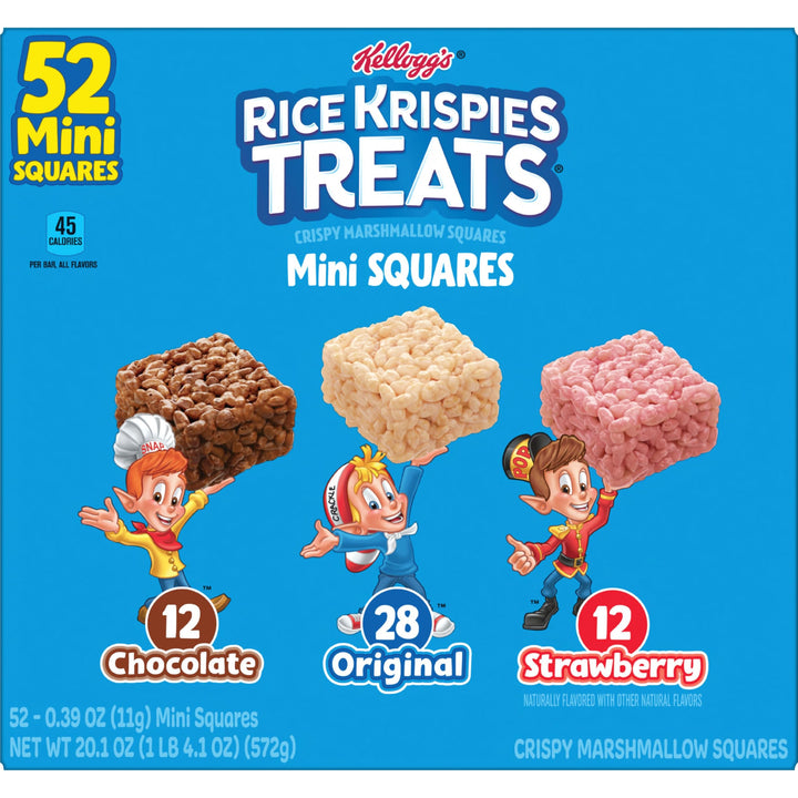 Rice Krispies Treats Mini Squares, Kids Snacks, Lunch Snacks, Grab n' Go, Original, 15.5oz Box (40 Bars) 40 Count