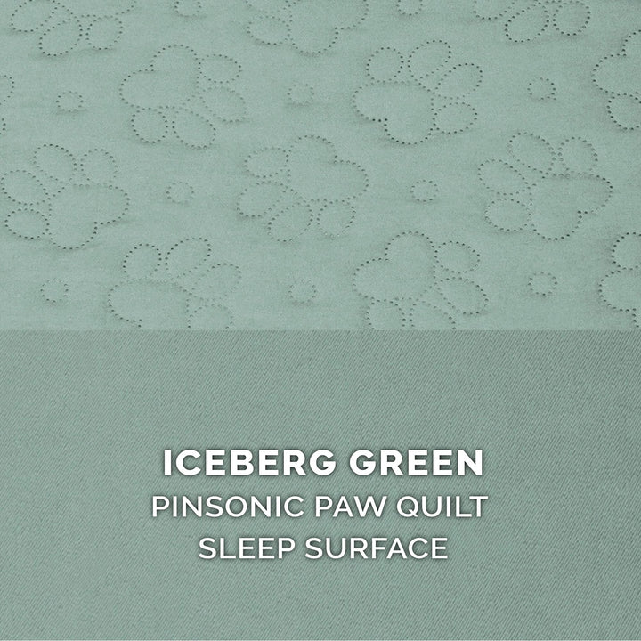 Furhaven Replacement Dog Bed Cover Pinsonic Quilted Paw L Shaped Chaise, Machine Washable - Iceberg Green, Large Cover Only 36.0"L x 27.0"W x 0.3"Th (Quilted Paw) Iceberg Green