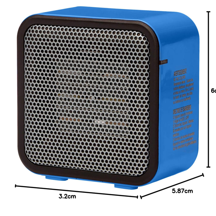 Basics 500-Watt Ceramic Small Space Personal Mini Heater - Blue