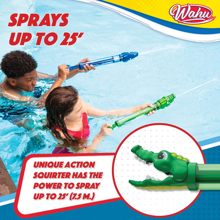 Wahu Water Chompers Alligator Water Blaster Toy for Kids Ages 8+, Kids Water Squirter Water Gun Toy with EZ-Grip Handle, Sprays Over 25'