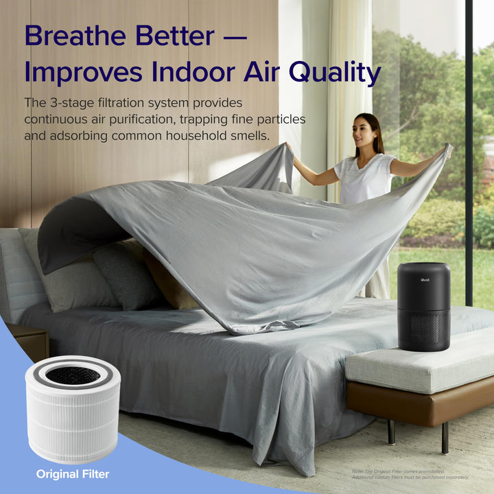 LEVOIT Air Purifiers for Home Bedroom, Smart WiFi, HEPA Sleep Mode for Home Large Room, Quiet Cleaner for Pet Hair, Allergies, Dust, Smoke, Pollon, White Noise, Alexa Control, Core300S-P, White WIFI enabled Purifier