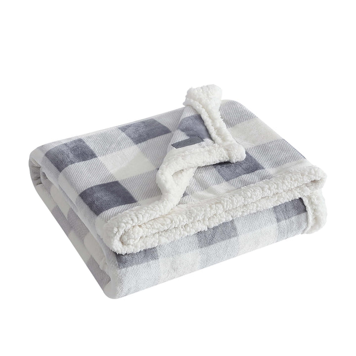 Eddie Bauer - Throw Blanket, Super Soft Reversible Sherpa Fleece Bedding, Ideal Christmas & White Elephant Gifts, Cozy Plaid Throw Blankets for Couch (Elk Stance Grey, Throw) Elk Stance Grey/White Animal