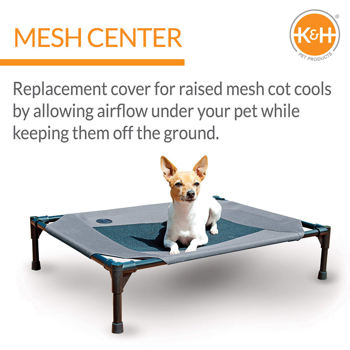 K&H Pet Products Original Pet Cot Replacement Cover (Cot Sold Separately) - Gray/Black Mesh, Medium 25 X 32 Inches