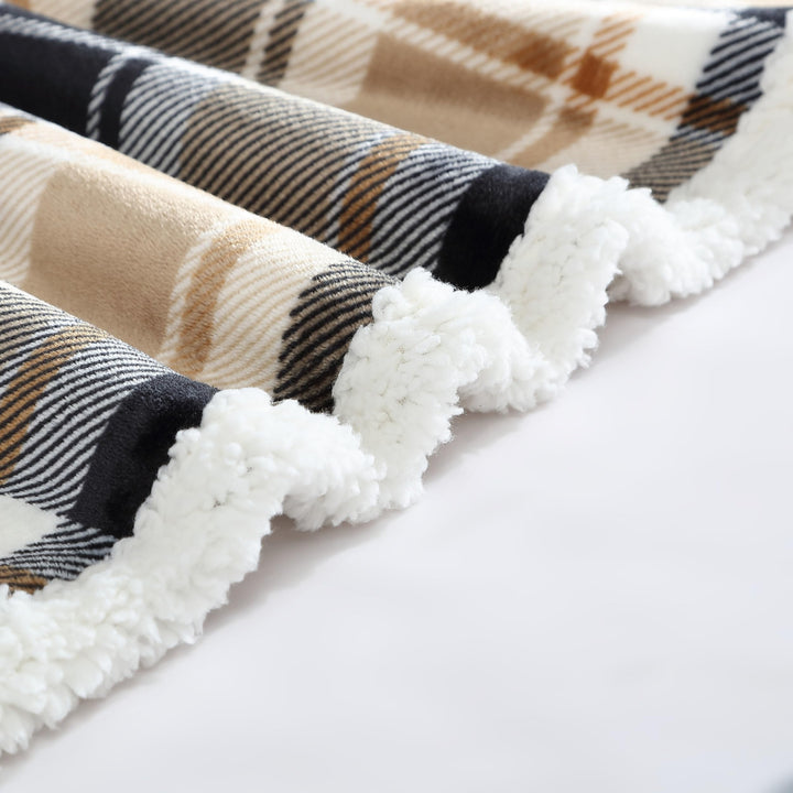 Eddie Bauer - Throw Blanket, Super Soft Reversible Sherpa Fleece Bedding, Ideal Christmas & White Elephant Gifts, Cozy Plaid Throw Blankets for Couch (Elk Stance Grey, Throw) Elk Stance Grey/White Animal