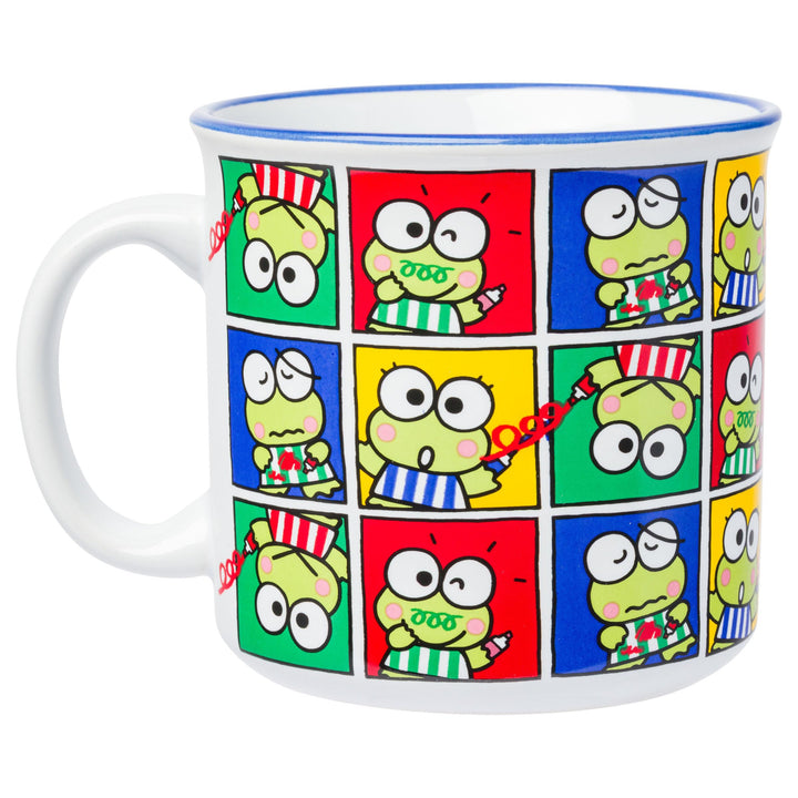 Silver Buffalo Sanrio Hello Kitty and Friends Keroppi Poses Grid Ceramic Camper Mug, 20 Ounces Keroppi Color Doodle