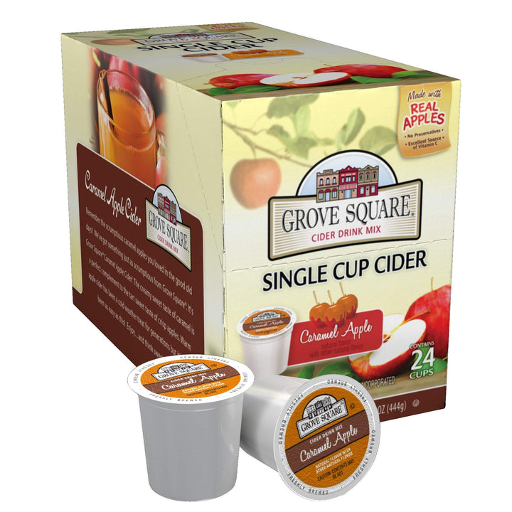 Grove Square Cider Pods, Caramel Apple, Single Serve (Pack of 24) (Packaging May Vary) Caramel Apple, 24 Ct.