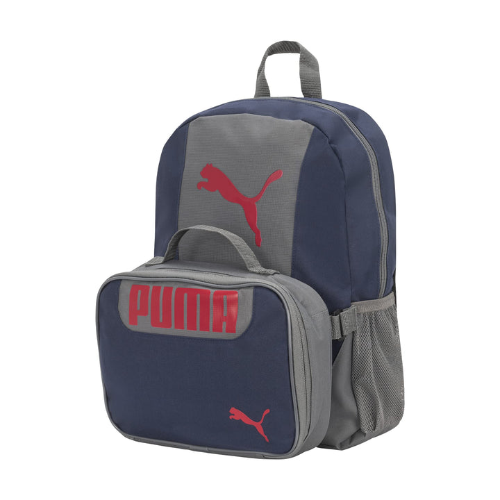 PUMA KIDS' EVERCAT BACKPACK & LUNCH KIT COMBO Youth Size Navy/Red