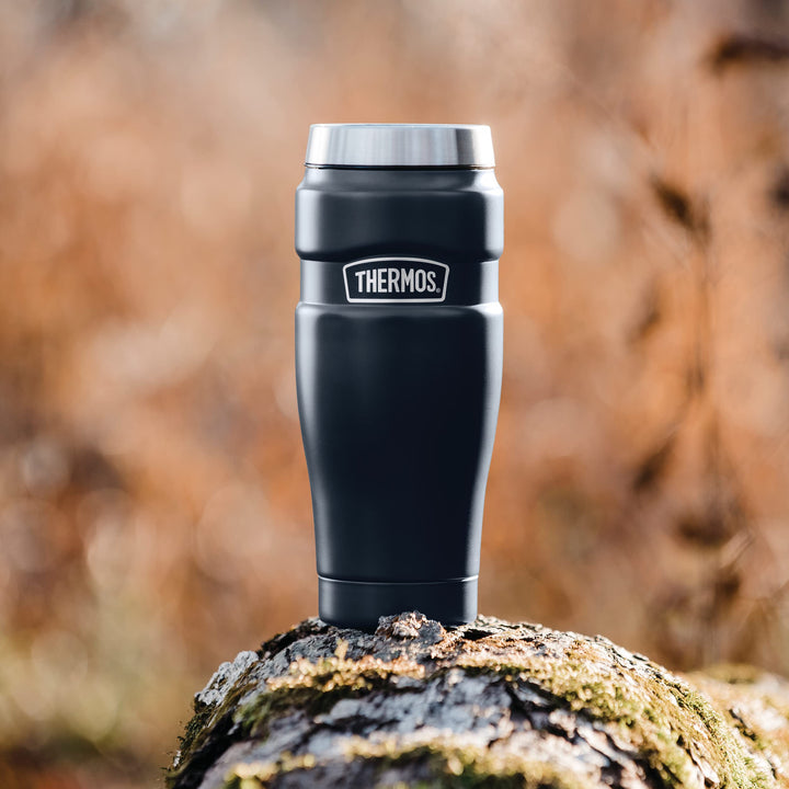 THERMOS Stainless King 16 Ounce Travel Tumbler, Matte Blue