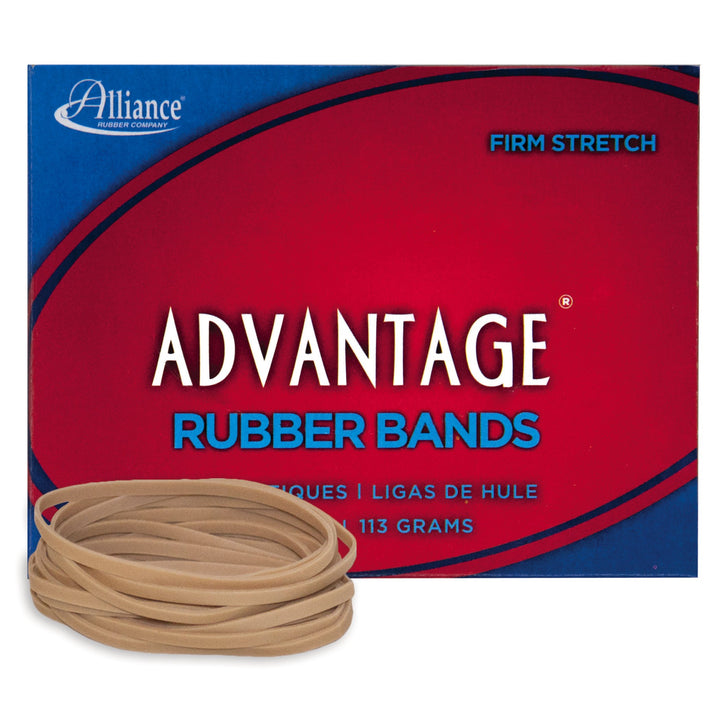 "Alliance Rubber 26339 Advantage Rubber Bands Size #33, 1/4 lb Box Contains Approx. 150 Bands (3 1/2"" x 1/8"", Natural Crepe)", beige