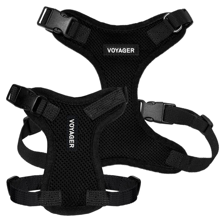 Voyager Step-in Lock Pet Harness - All Weather Mesh, Adjustable Step in Harness for Cats and Dogs by Best Pet Supplies - Black, S Harness (Black) S (Chest: 15 - 18")