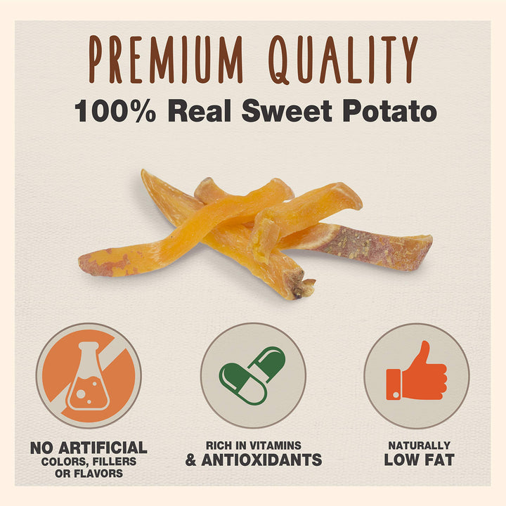 Cadet Gourmet Sweet Potato Fries Dog Treats - Healthy & Natural Sweet Potato Dog Training Treats for Small & Large Dogs - Inspected & Tested in USA (1 lb.) 1 Pound (Pack of 1)