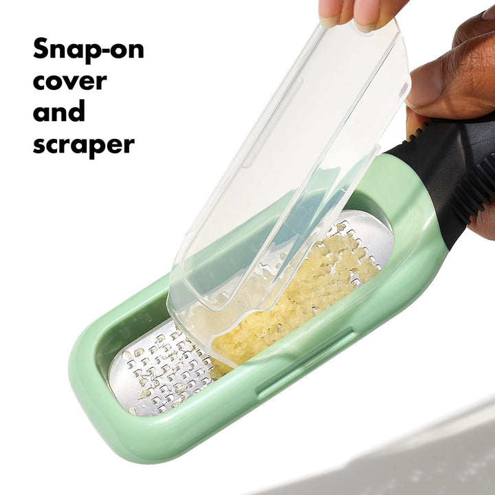 OXO Good Grips Etched Ginger & Garlic Grater, Green,us:one size Ginger/Garlic Grater