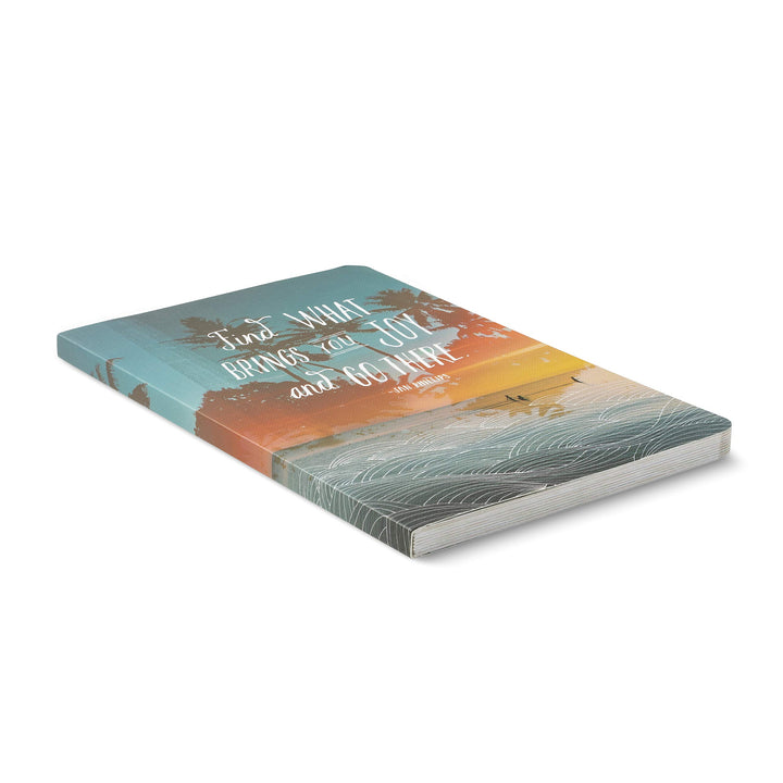 Write Now Journal by Compendium: "Find what brings you joy and go there." — Softcover with periodic typeset quotations, 128 lined pages Find what brings you joy and go there.