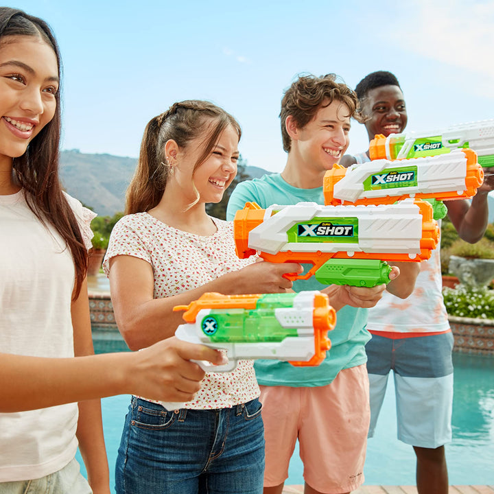 X-Shot Fast Fill Water Blaster Party Pack by ZURU - 2X Fast Fill Water Blasters 7X Stems, (210+ Self Sealing Water Balloons) Fills with Water in just 1 Second!