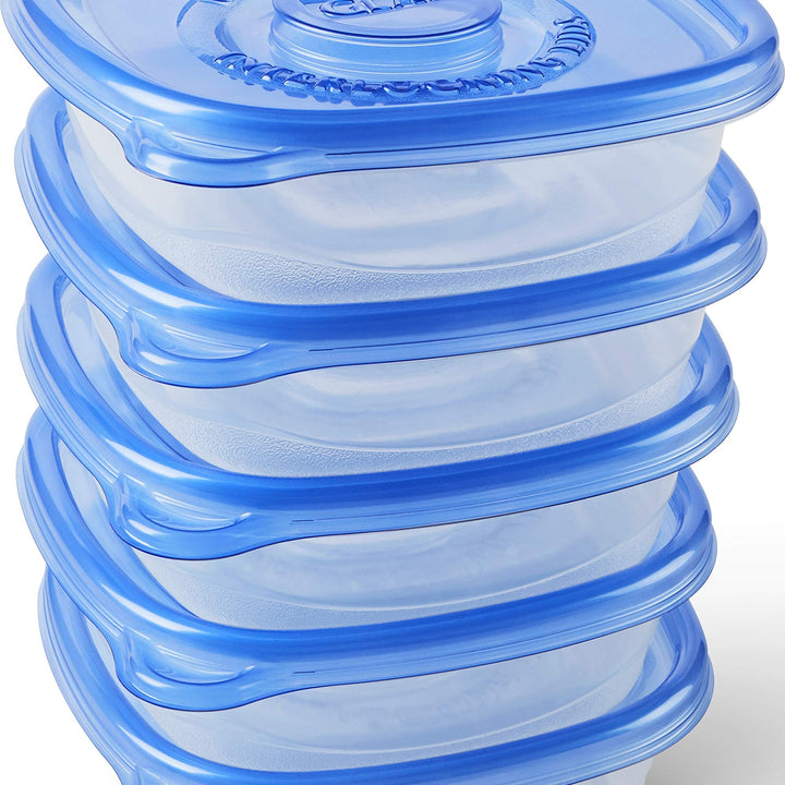 Glad GladWare Entrée Food Storage Containers Lock Tight Seal | BPA Free | Medium Square Plastic Containers Hold Up to 25 Ounces of Food, 5 Count - 2 Pack 25 oz - 10 Count