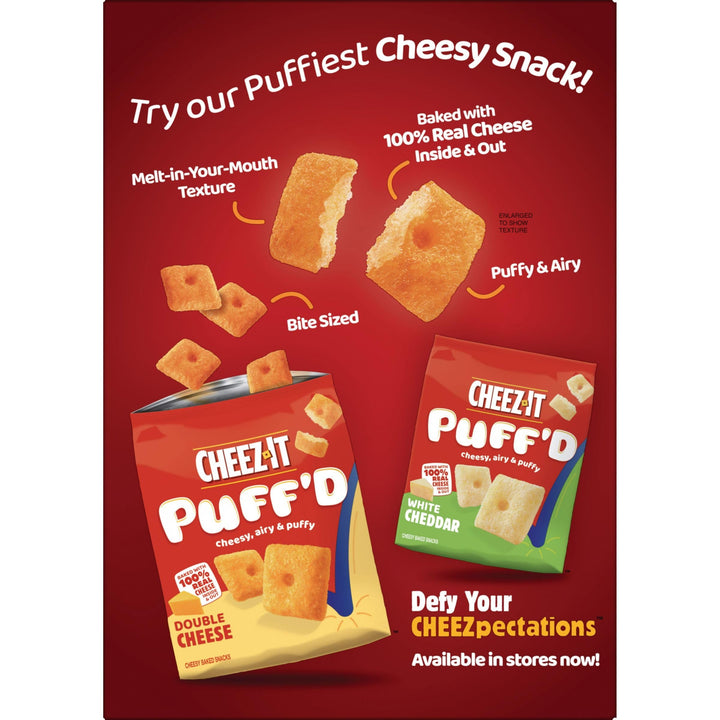 Cheez-It Grooves Crunchy Cheese Crackers, Snack Crackers, Lunch Snacks, Family Size, Sharp White Cheddar, 17oz Box (1 Box) 1.06 Pound (Pack of 1)