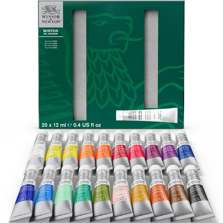 Winsor & Newton Winton Oil Color Paint Set, 20 x 12ml (0.4-oz) Tubes Tube Set - 20 x 12ml