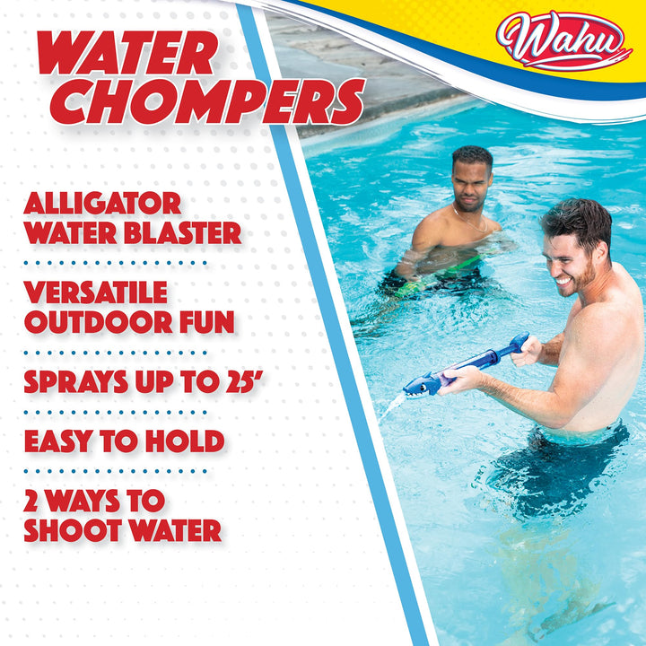 Wahu Water Chompers Alligator Water Blaster Toy for Kids Ages 8+, Kids Water Squirter Water Gun Toy with EZ-Grip Handle, Sprays Over 25'